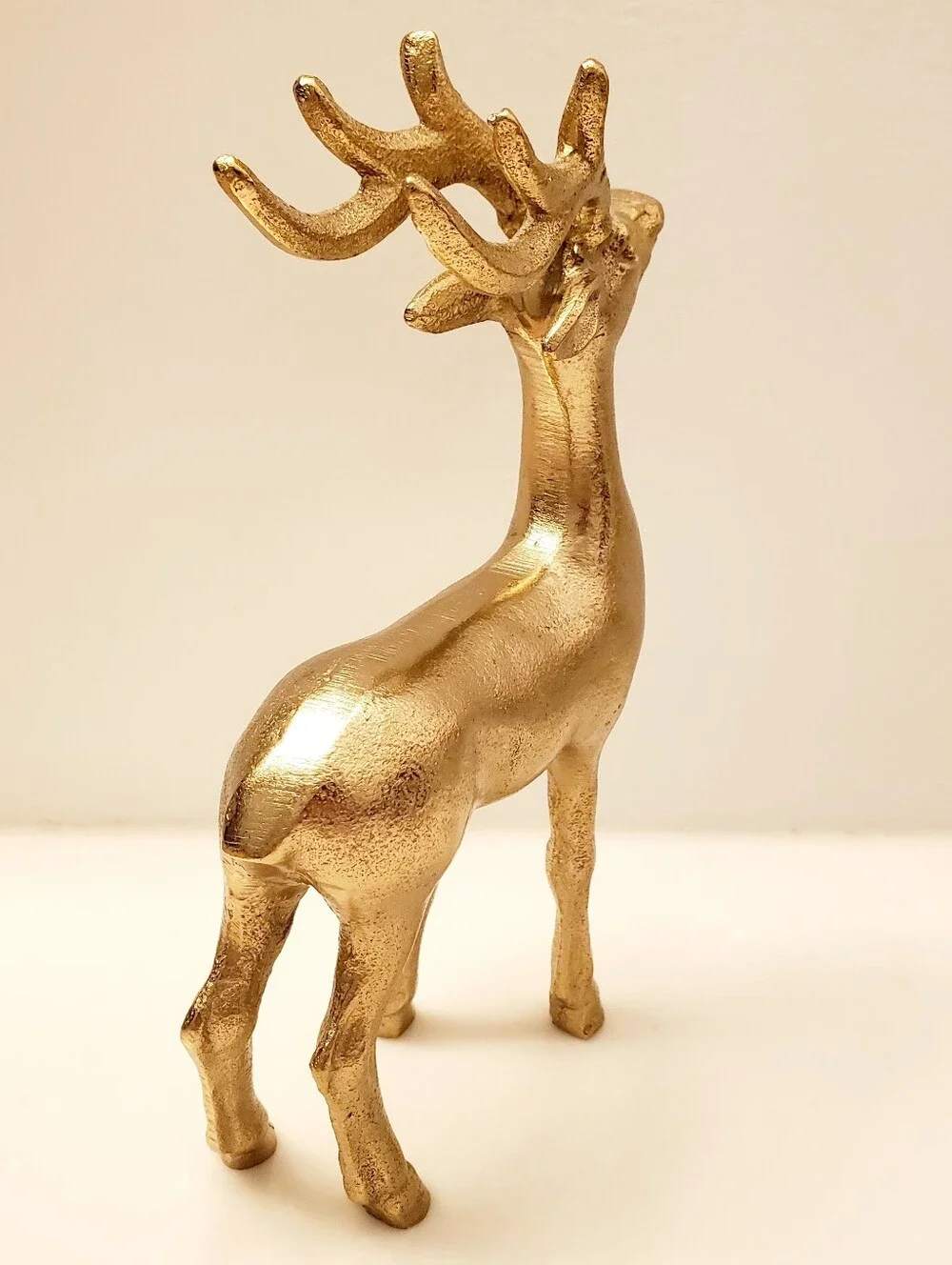 Brass Reindeer Holiday Decor Statue Elegant Accent 8.5 Inches Christmas In July